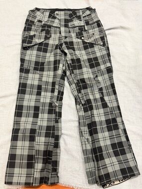 Ride Snowboards Black & Gray Snowboarding Pants Size M Grunge Goth